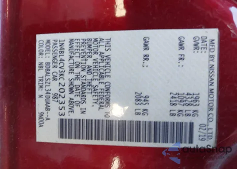 2019 Nissan Altima 2.5 Sr from USA, damaged, VIN 1N4BL4CV3KC202353